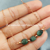 Rough Emerald Necklace, Gemstone Necklace, May Birthstone, Ethnic Jewelry, Gift For Her, Sold By Piece